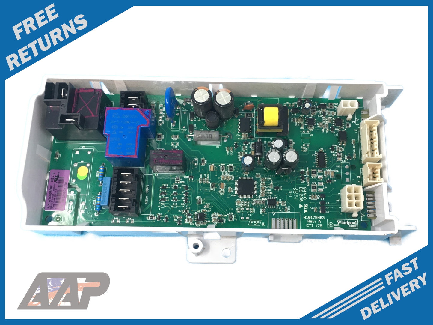 REBUILT Genuine OEM Whirlpool Control Board W10606685 🔥 5 Year Warranty 🔥 Fast Shipping 🔥