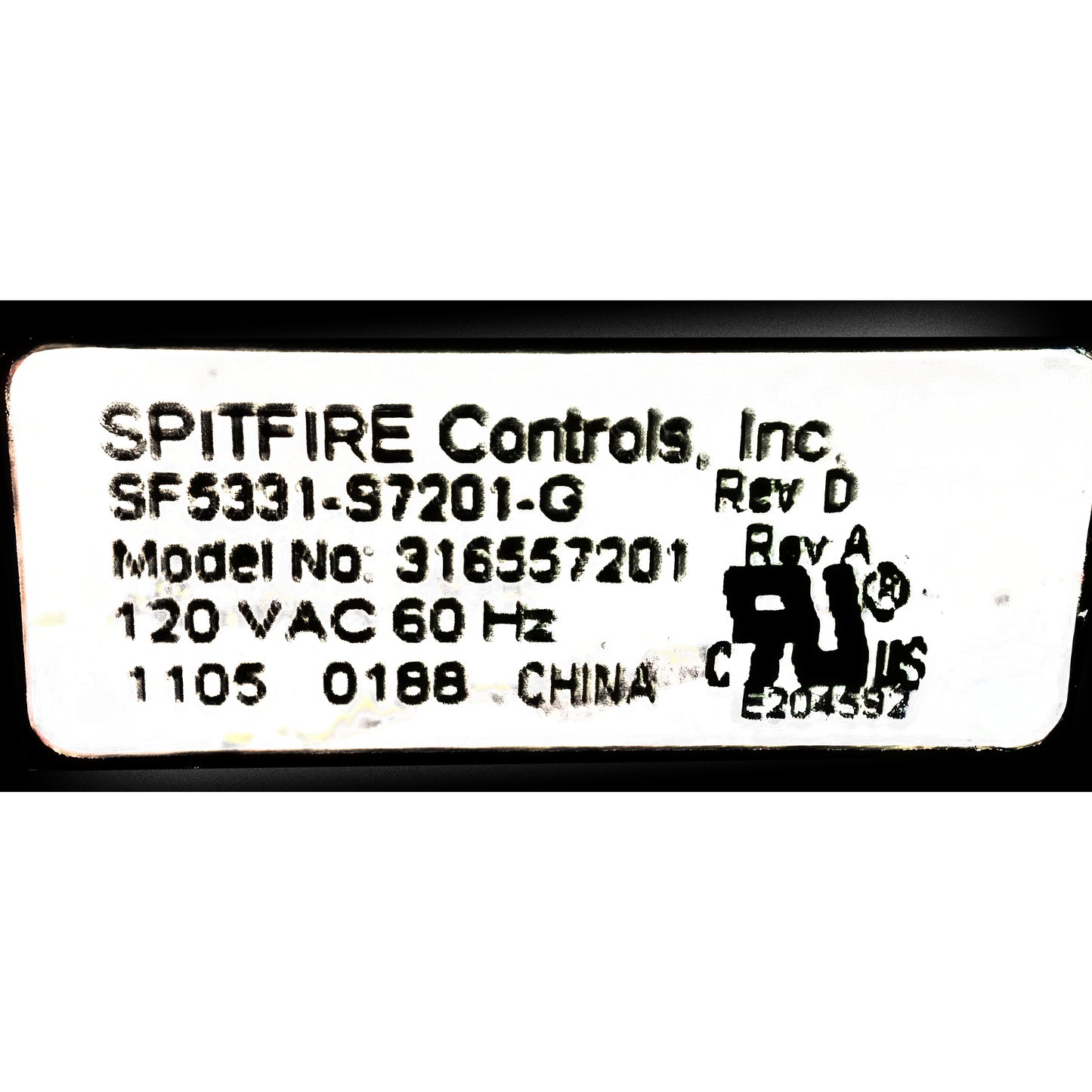 316557201 REFURBISHED Black Frigidaire Stove Control *LIFETIME Guarantee*