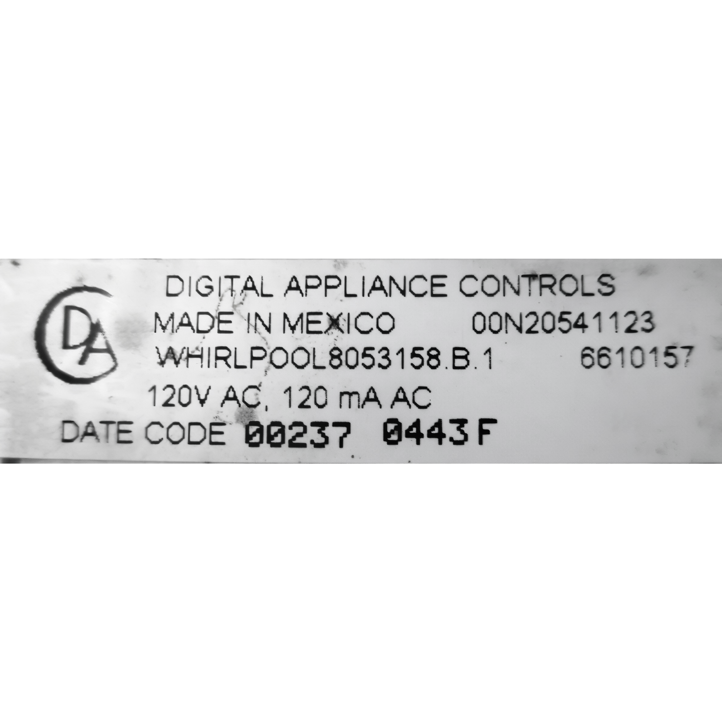 8053158 White Whirlpool Stove Control ⚡2 Year Warranty ⚡ Fast Shipping⚡