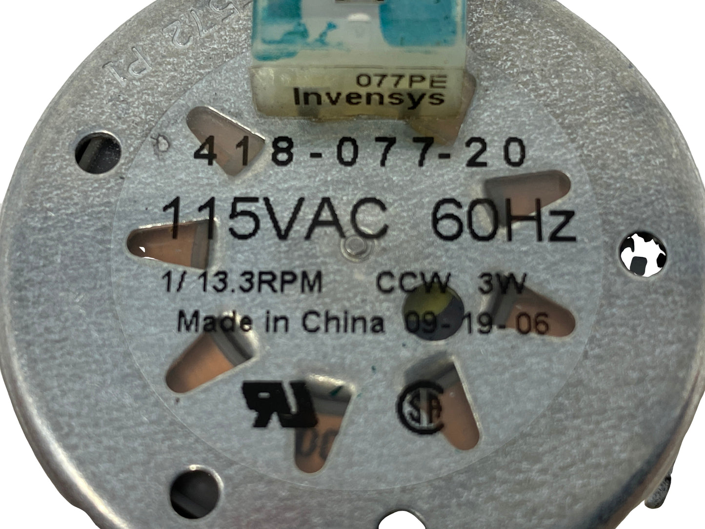 Invensys Dryer Timer - Side View