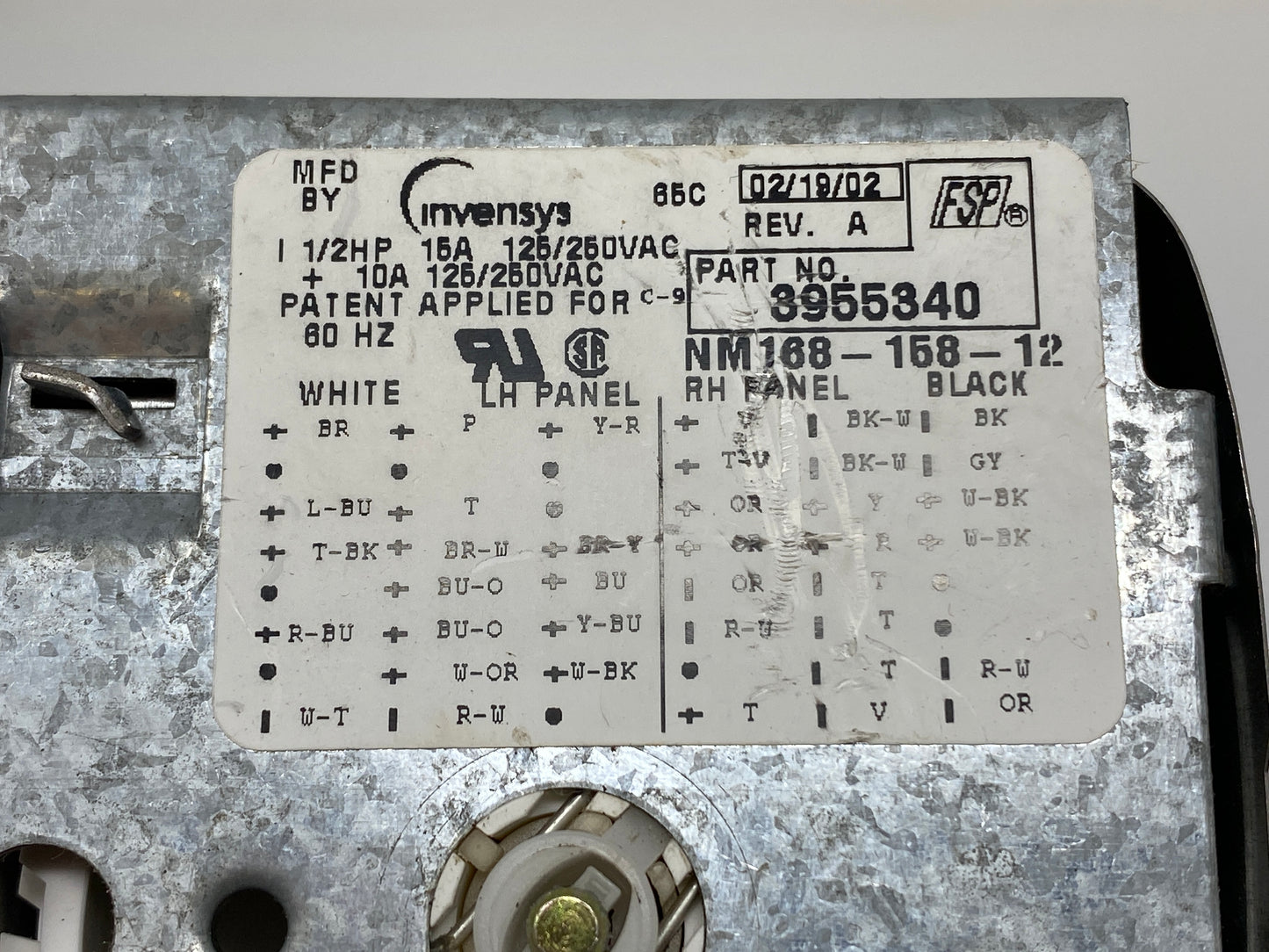 3955340 Whirlpool Washer Timer ⚡2 Year Warranty ⚡ Fast Shipping⚡