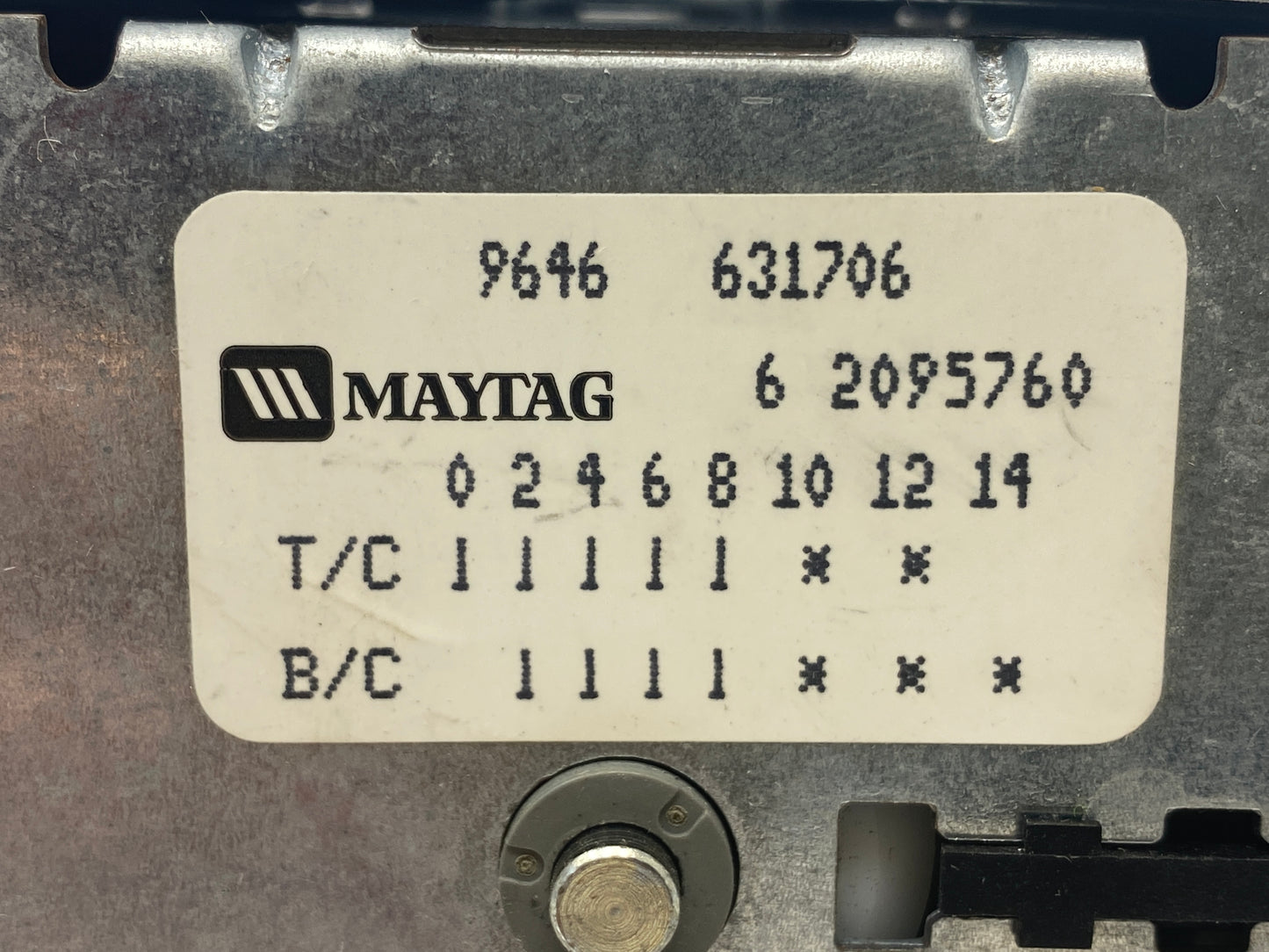 6 2095760 22001830 AAP REFURBISHED Maytag Washer Timer LIFETIME Guarantee