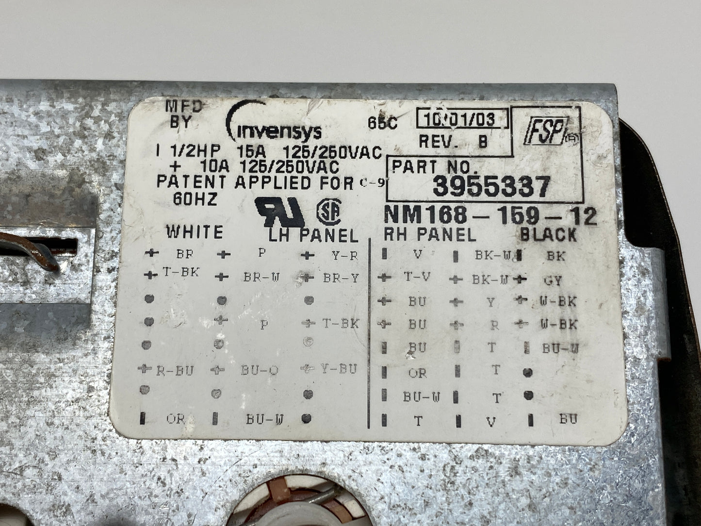 3955337 AAP REFURBISHED Whirlpool Washer Timer LIFETIME Guarantee 2-3 DayDeliver