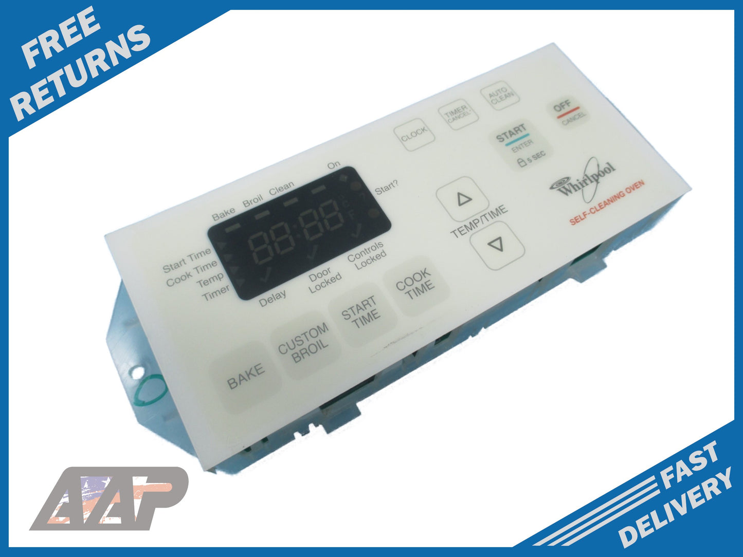 8524301 6610395 White Whirlpool GAS Stove Control ⚡2 Year Warranty ⚡ Fast Shipping⚡