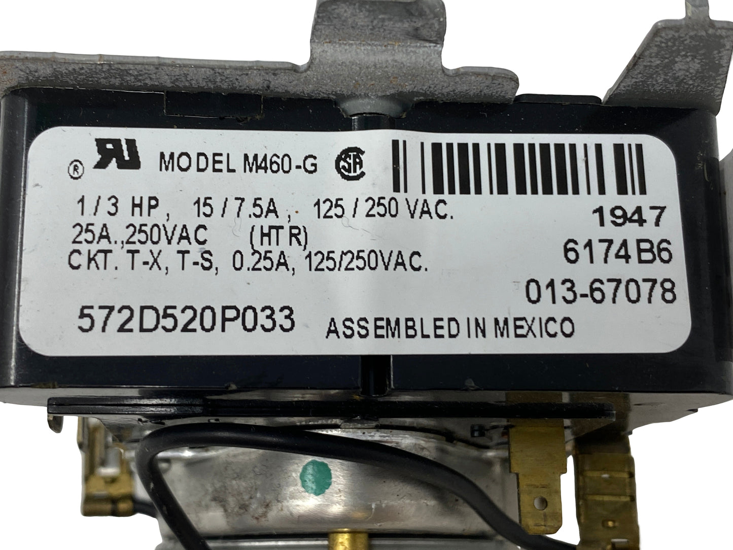 GE Dryer Timer 572D520P033 - Side View