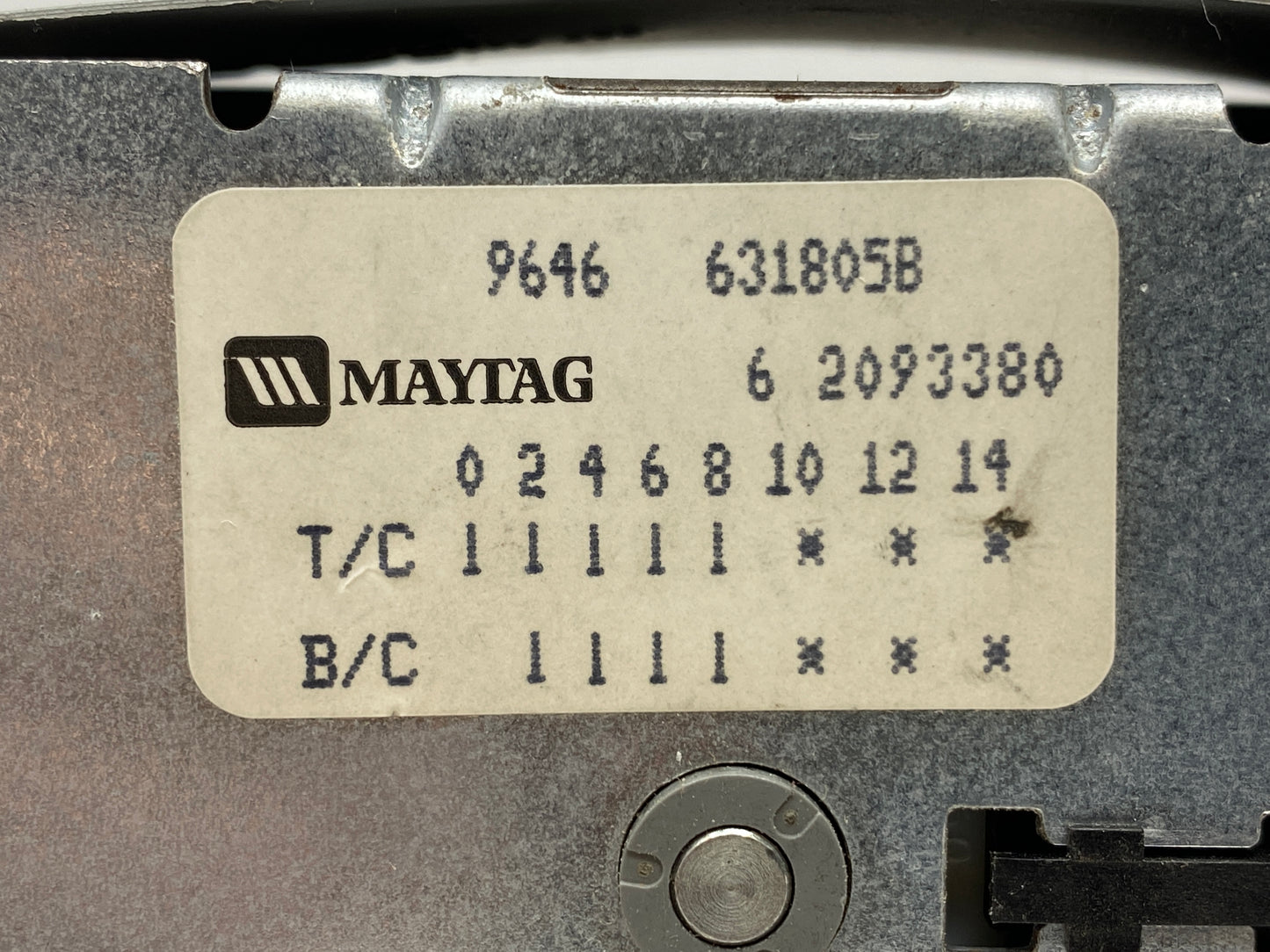 Maytag Washer Dryer Timer 2093380 - Side View
