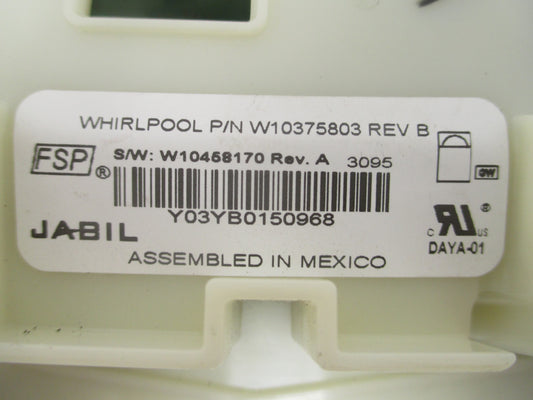Genuine OEM Whirlpool Control Part W10375803⚡️2 Year Warranty⚡️Fast Shipping⚡️
