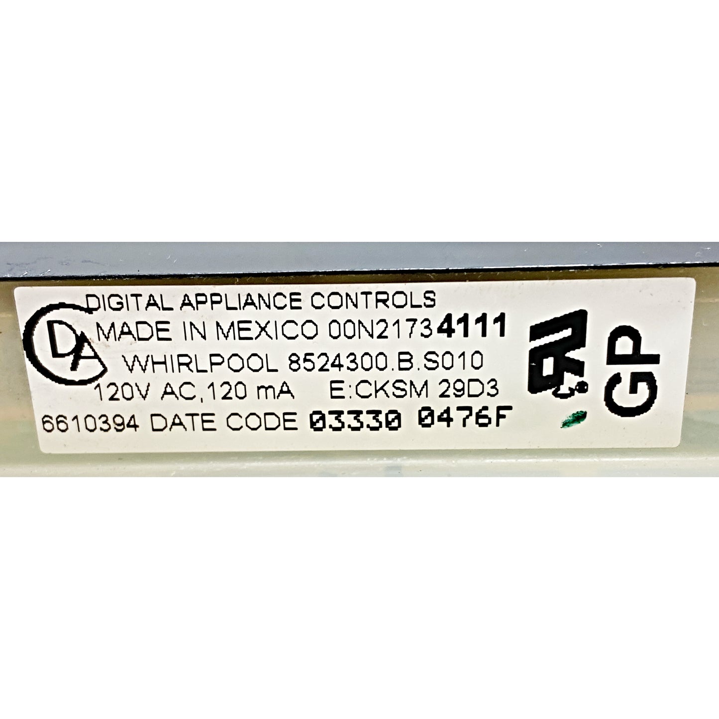 8524300 Whirlpool Black Stove Control ⚡2 Year Warranty ⚡ Fast Shipping⚡
