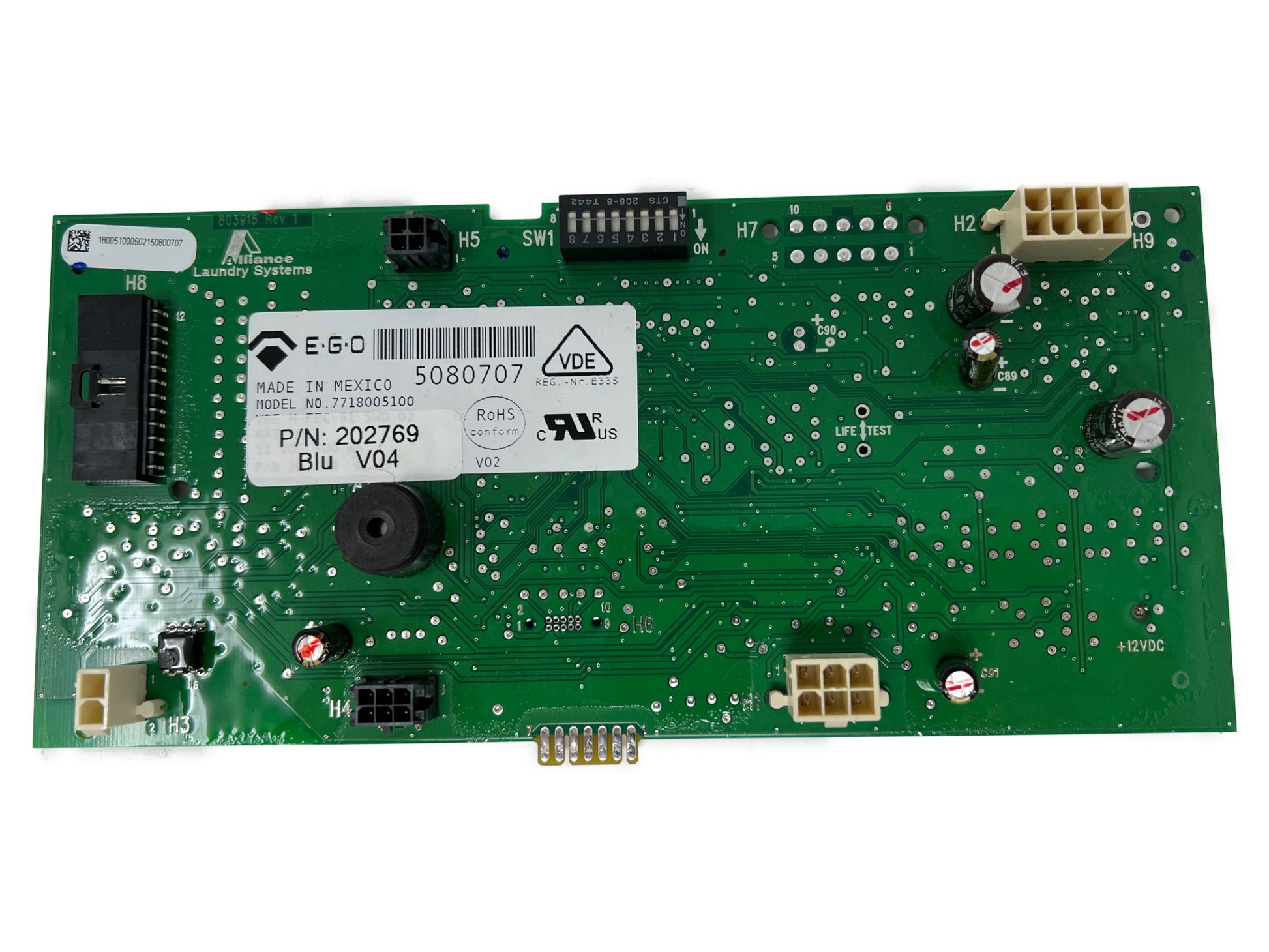 Speed Queen Washer Control Board 202769P - Front View
