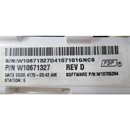 W10671327  Washer Control ⚡2 Year Warranty ⚡ Fast Shipping⚡