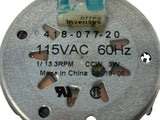 418-077-20 Invensys Timer Motor 115VAC 60Hz 1/13.3 RPM Counter Clockwise 3W