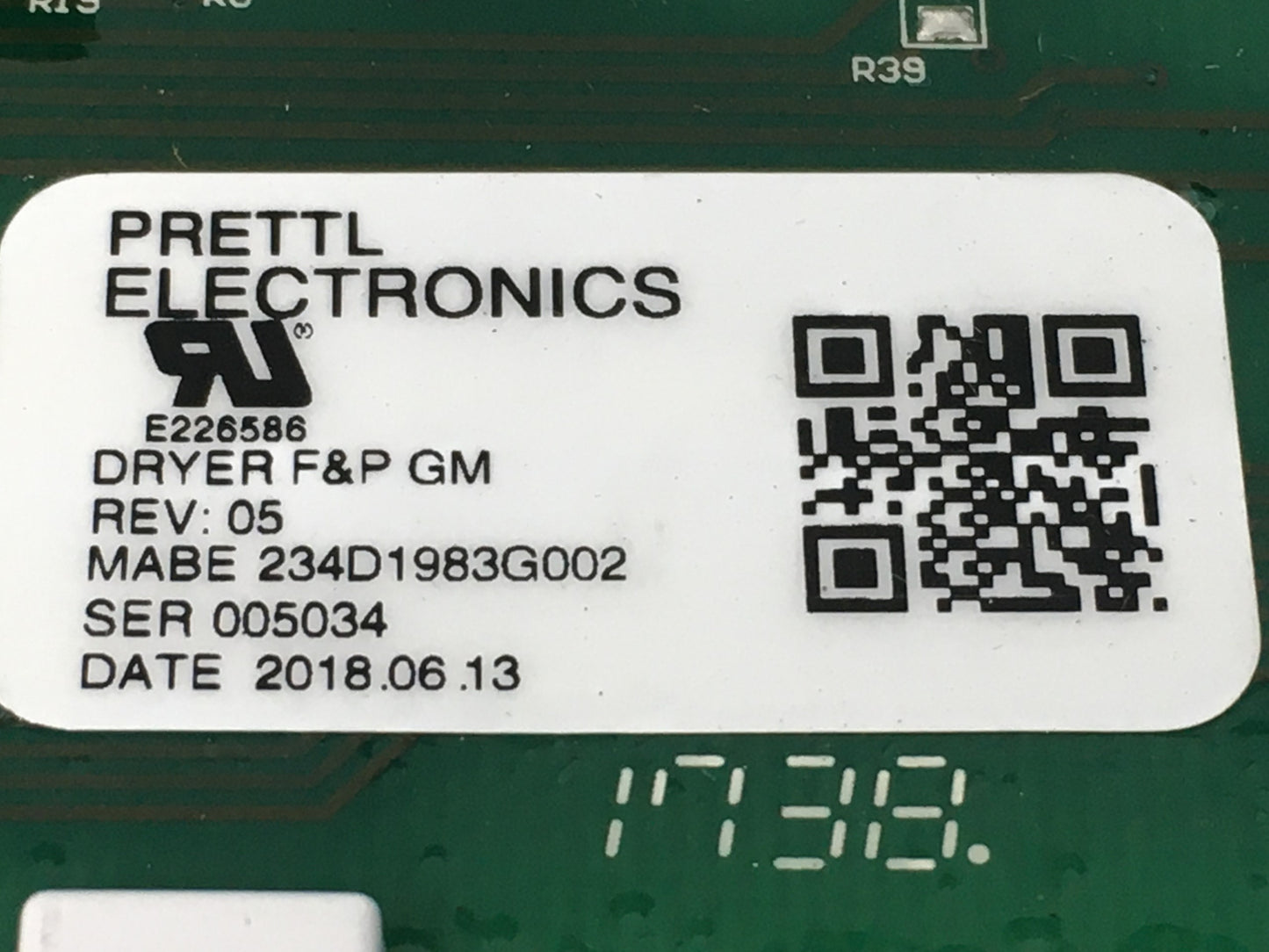 GE Dryer Control Board 234D1983G002 - Detail View
