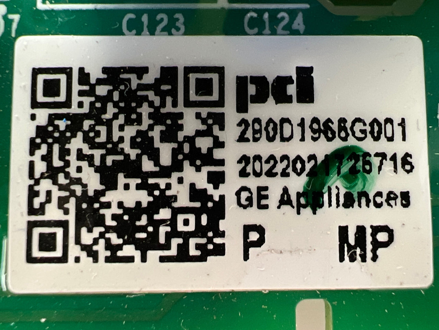 GE Control Board 290D1966G001 - Side View