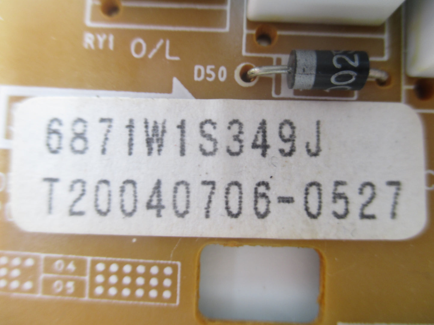 LG Microwave Control Board 6871W1S349J - Side View