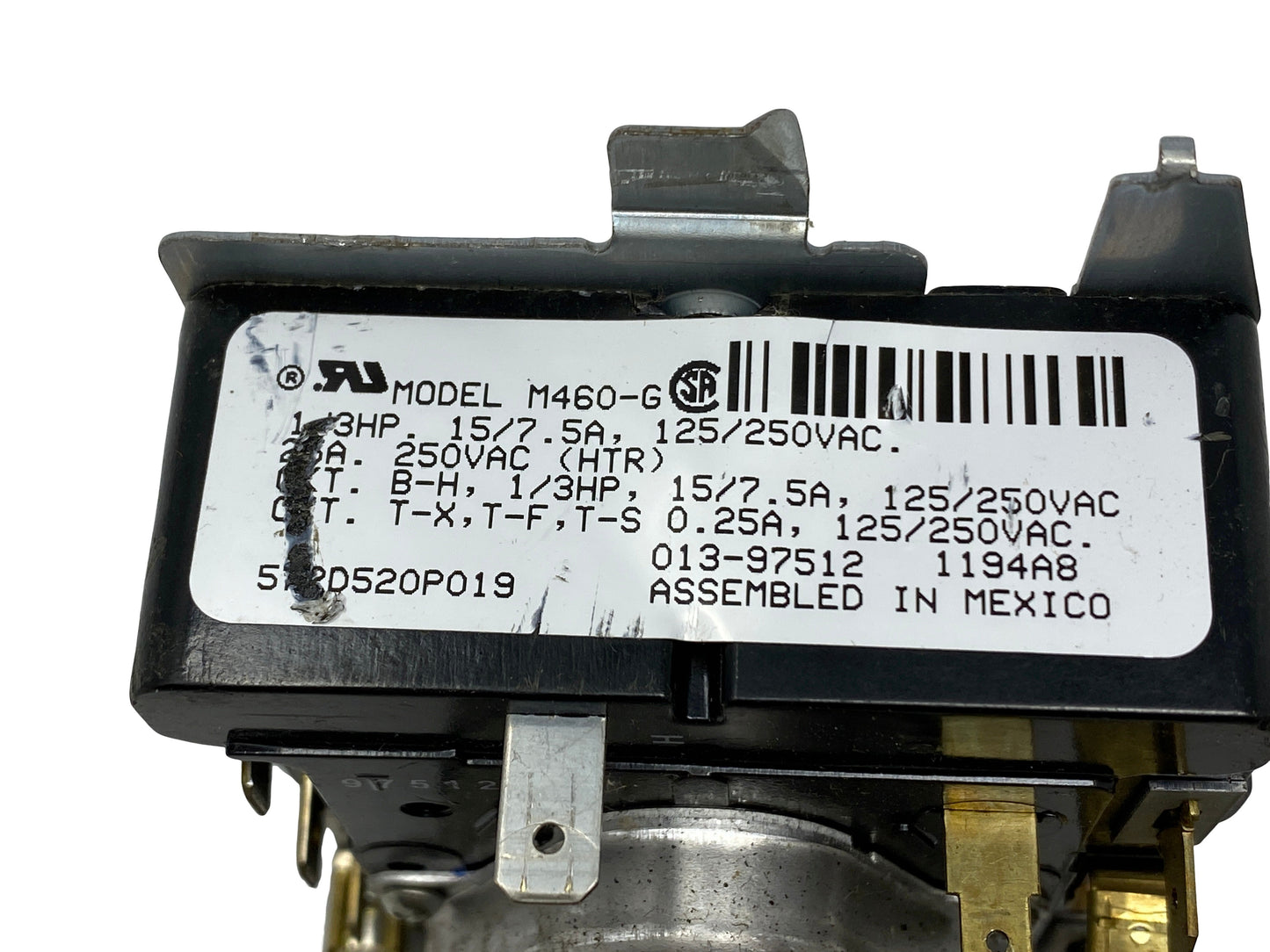 GE Dryer Timer 572D520P019 - Side View