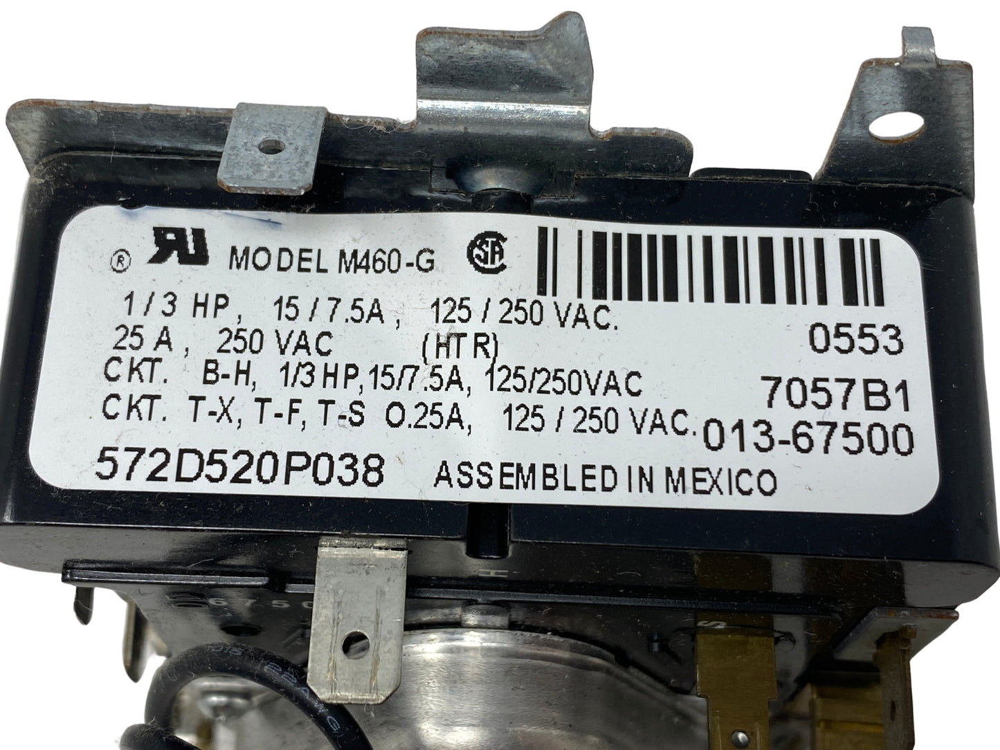 GE Dryer Timer 572D520P038 - Side View