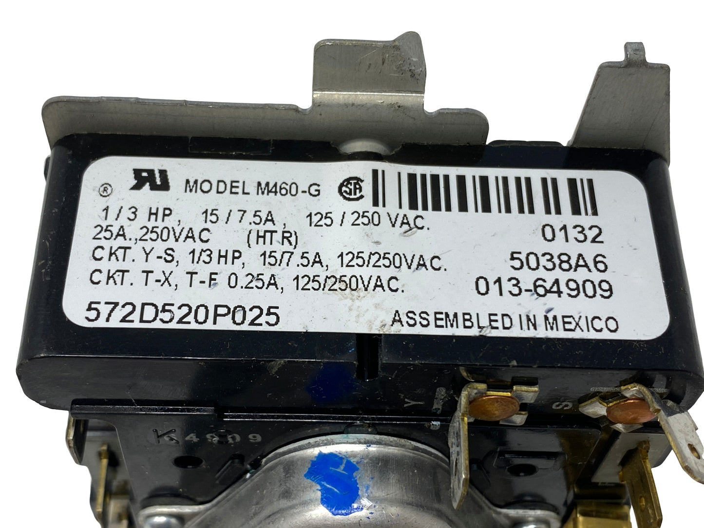 GE Dryer Timer 572D520P025 - Side View