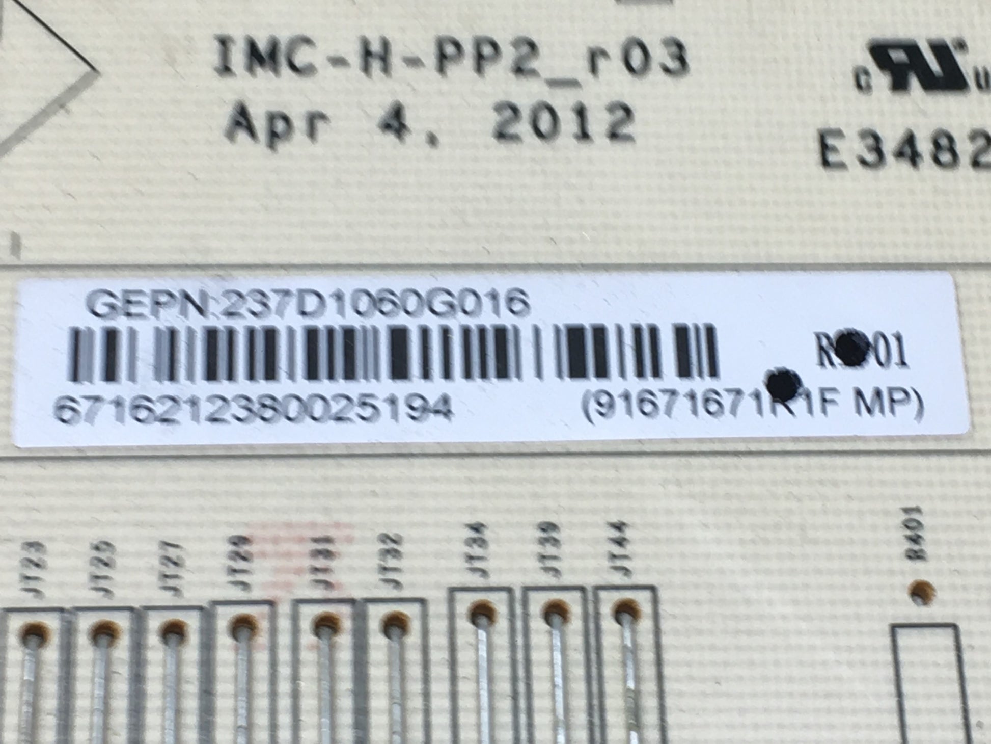 GE Control Board 237D1395G016 - Packaging
