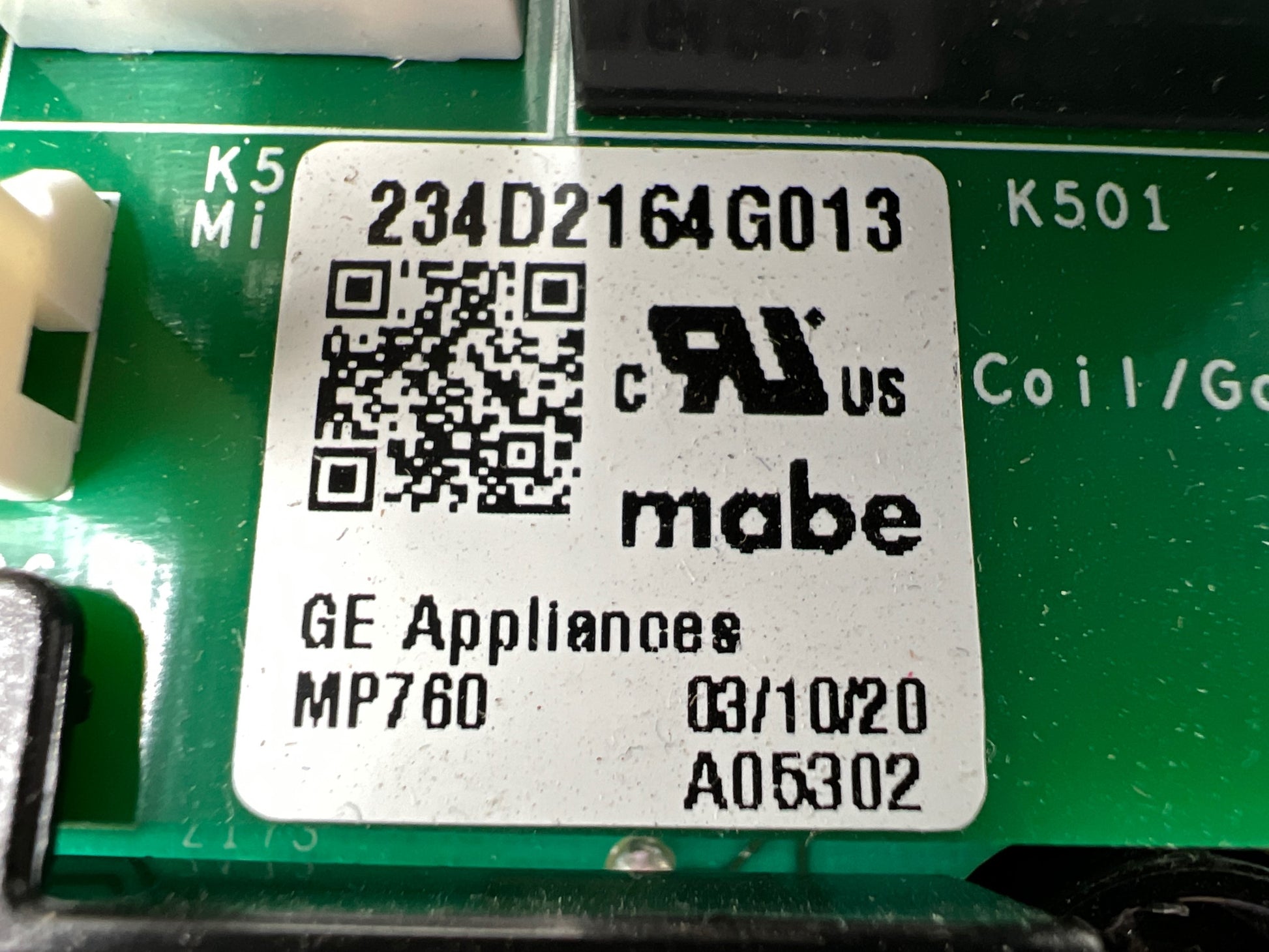 GE Dryer Control Board 234D2164G013 - Side View