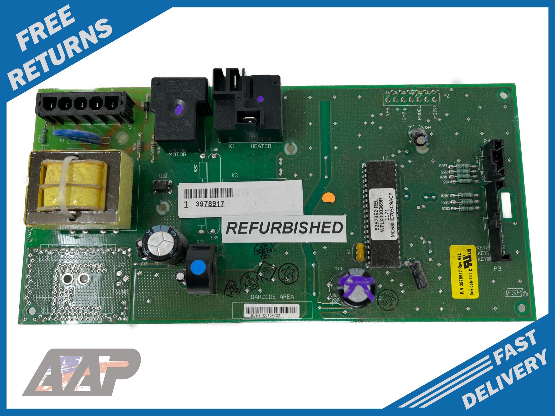 Whirlpool Dryer Control Board 3978917