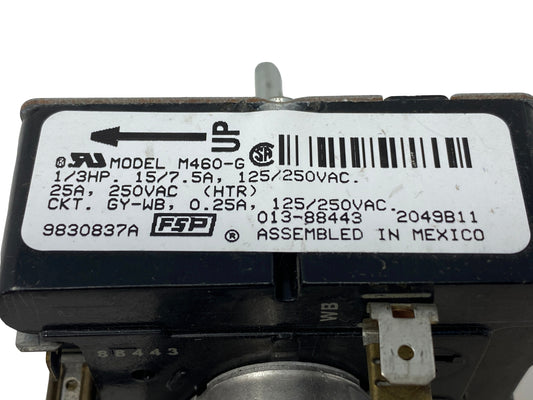 9830837 AAP REFURBISHED Whirlpool Dryer Timer LIFETIME Guarantee Fast Ship