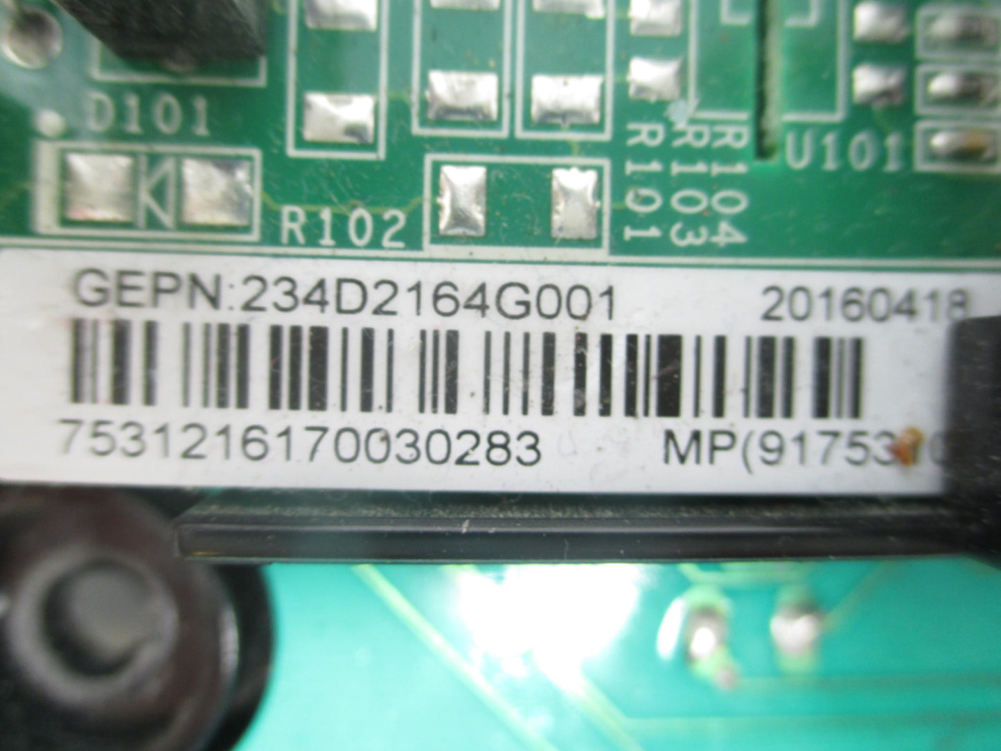 GE Dryer Control Board 234D2164G001 - Side View