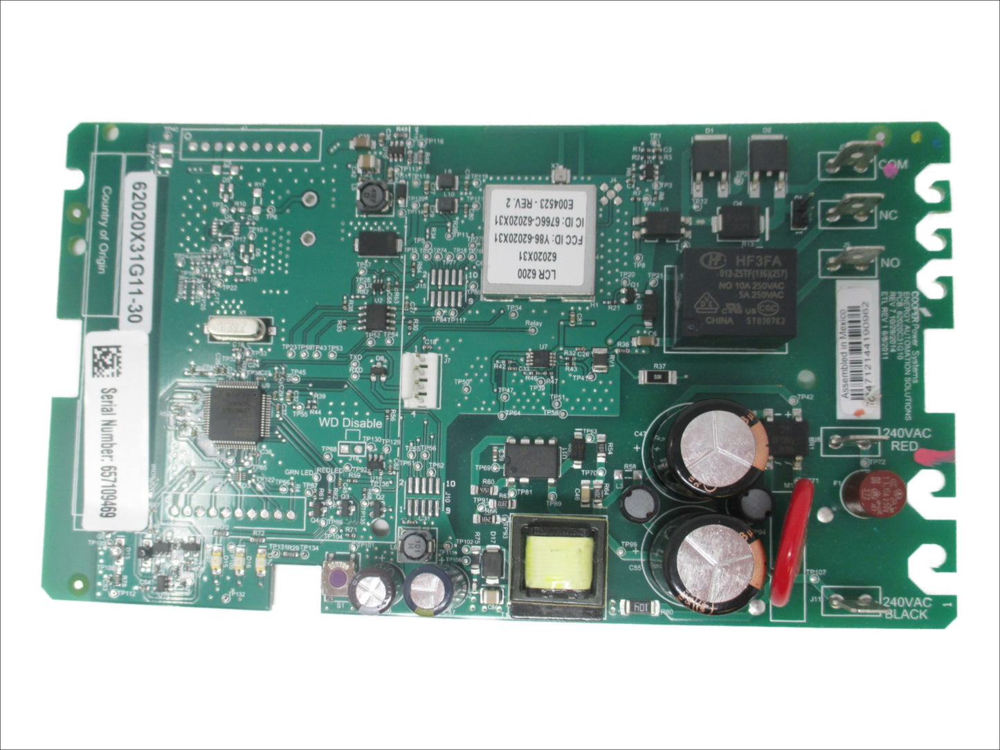 Cooper Control Board 62020X31G11-30 - Front View