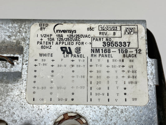 3955337 AAP REFURBISHED Whirlpool Washer Timer LIFETIME Guarantee 2-3 DayDeliver