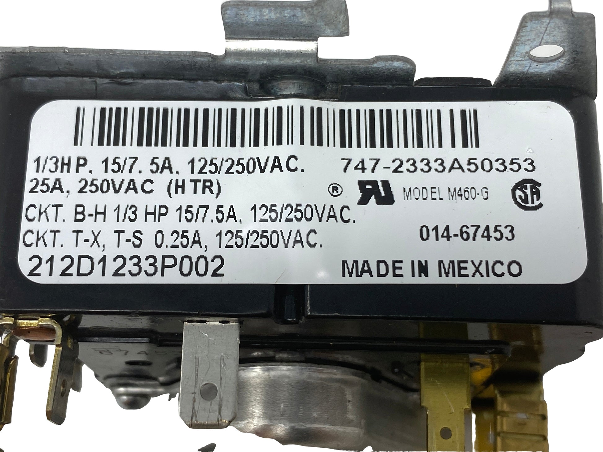 GE Dryer Timer 212D1233P002 - Side View