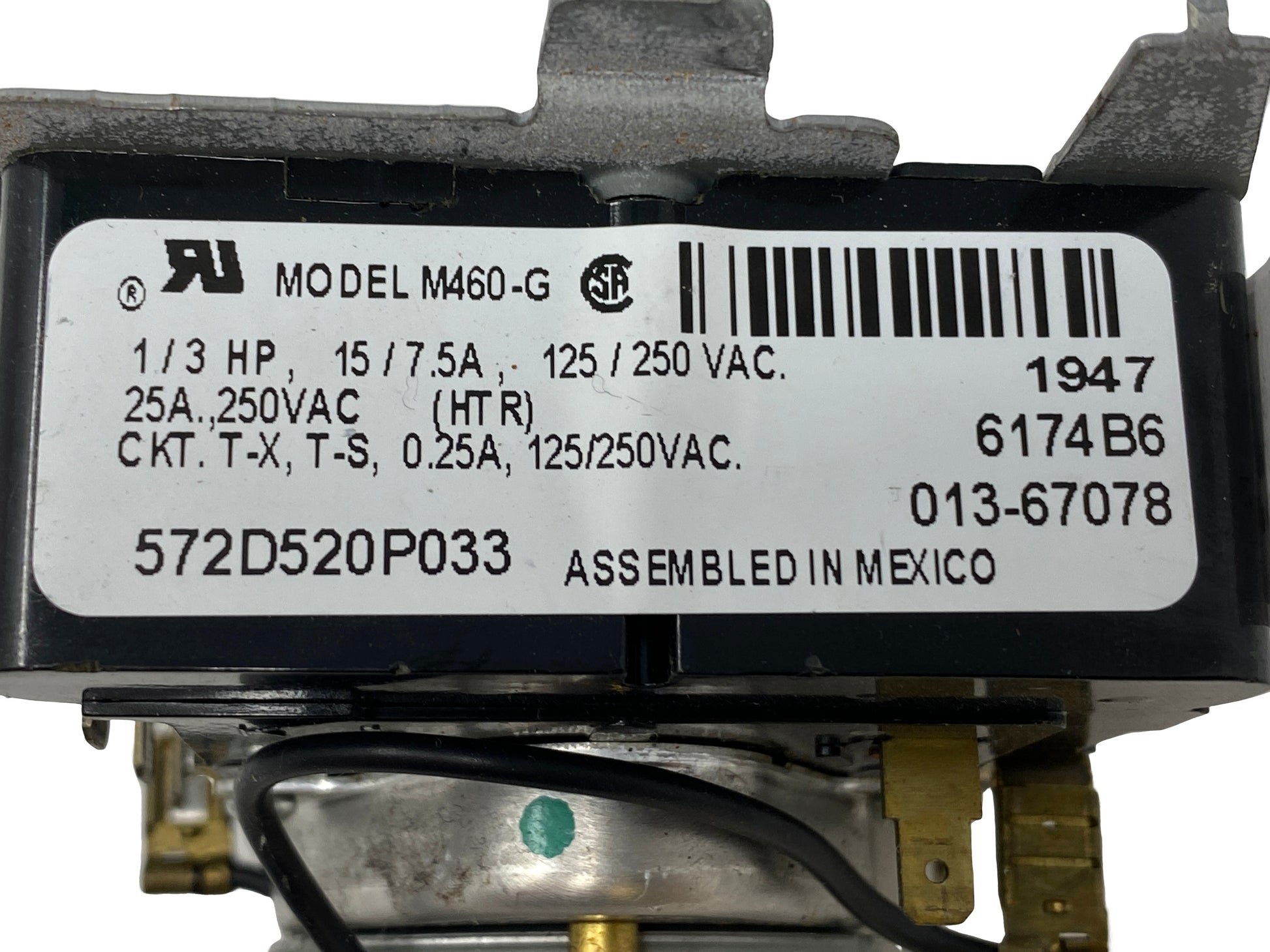 GE Dryer Timer 572D520P033 - Side View