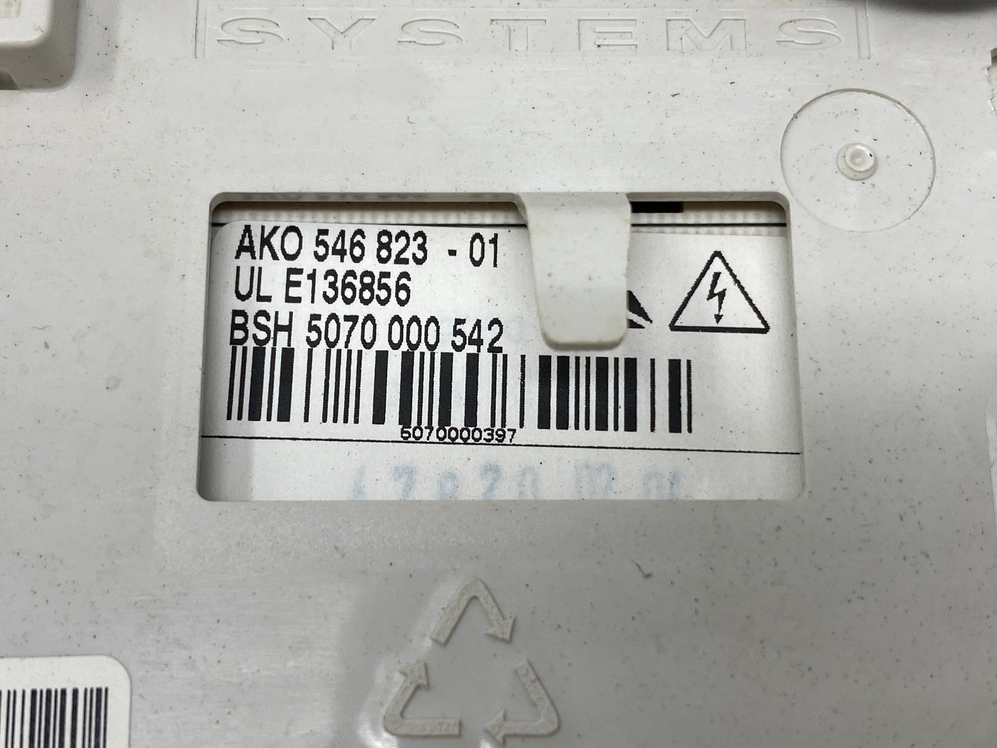 Siemens Bosch Control Board - Side View